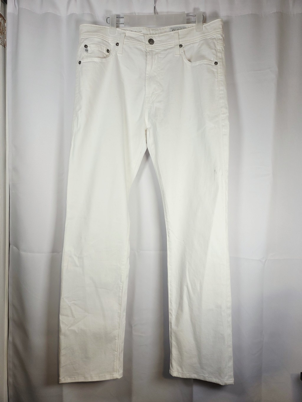 Ag Adriano Goldschmied White Denim Jeans Men’s 32x32 Everett Slim Straight